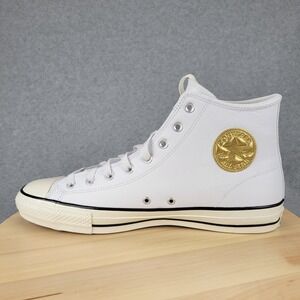 Converse‎ CONS Chuck Taylor All Star High Top White Leather Gold A11940C Mens 13